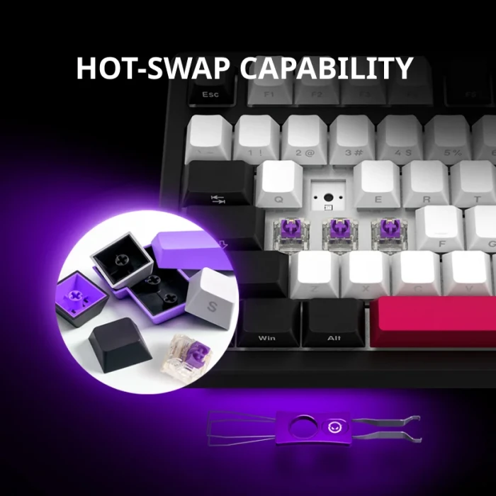 LORGAR KBP7075W Wireless PBT White