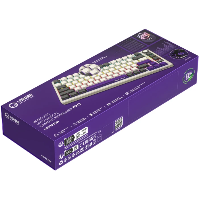 LORGAR KBP7075W Wireless PBT Beige