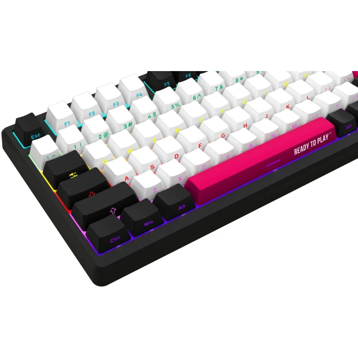 LORGAR KBP7075W Wireless PBT Black