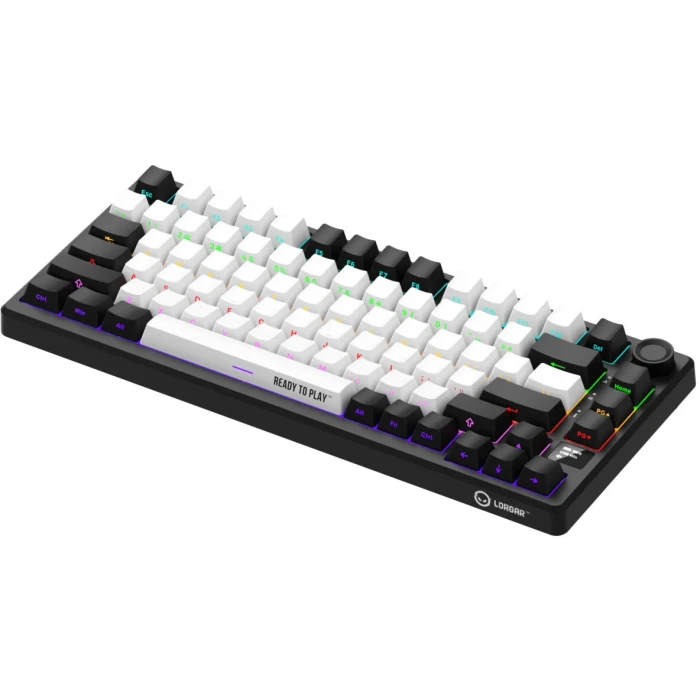 LORGAR KBP7075W Wireless PBT Black