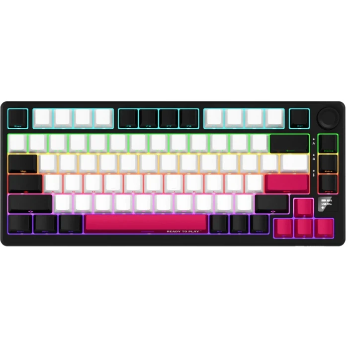 LORGAR KBP7075W Wireless PBT Black