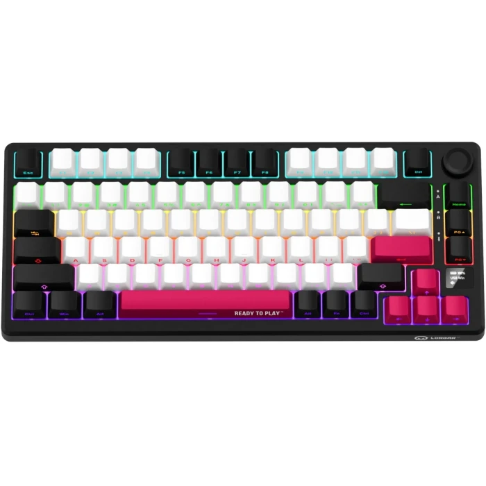LORGAR KBP7075W Wireless PBT Black
