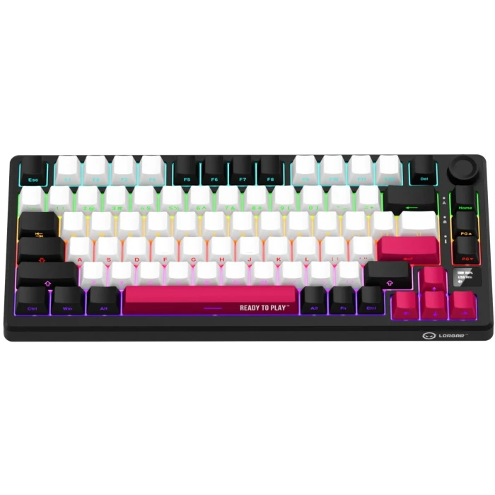 LORGAR KBP7075W Wireless PBT Black