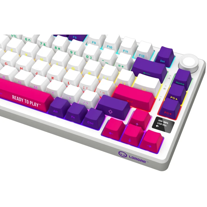 LORGAR KBP7075W Wireless PBT White