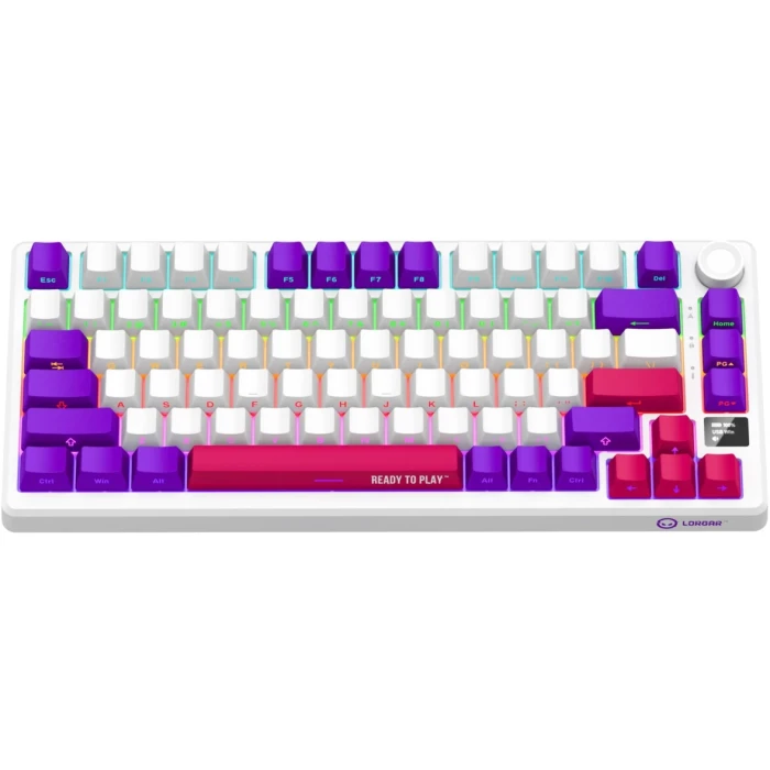 LORGAR KBP7075W Wireless PBT White