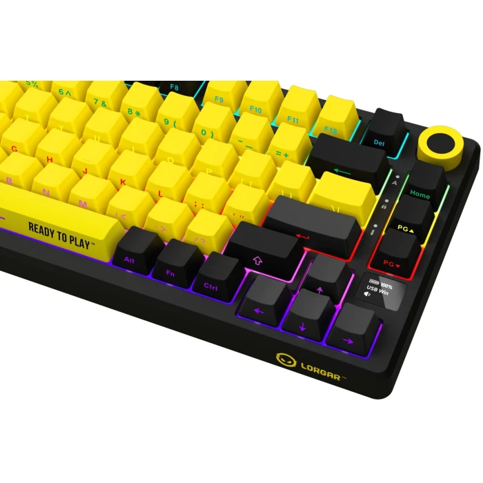 LORGAR KBP7075W Wireless PBT Yellow