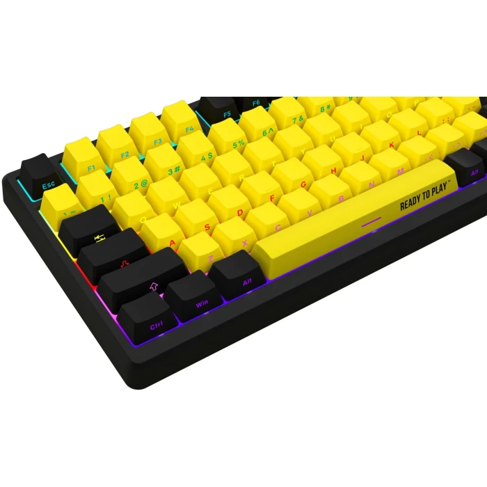 LORGAR KBP7075W Wireless PBT Yellow