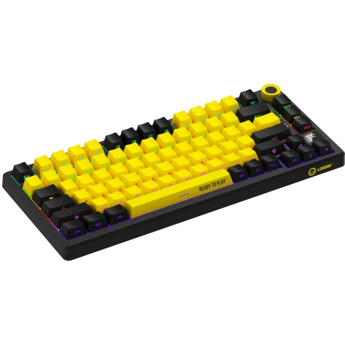 LORGAR KBP7075W Wireless PBT Yellow
