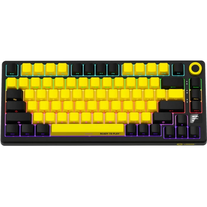 LORGAR KBP7075W Wireless PBT Yellow