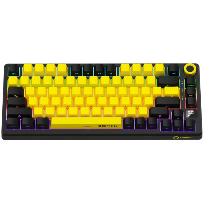 LORGAR KBP7075W Wireless PBT Yellow