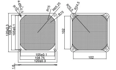 Evercool Филтър Fan Filter Metal Black - 120mm