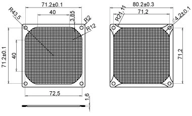 Evercool Филтър Fan Filter Metal Black - 80mm