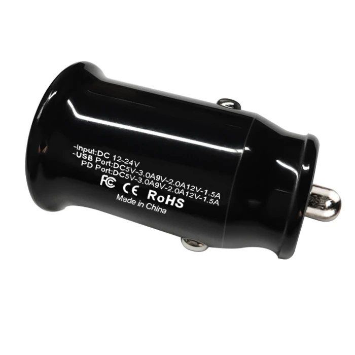 Makki зарядно за кола Fast Charger Car - Type-C + USB QC3.0  20W - MAKKI-CC20W02-BK