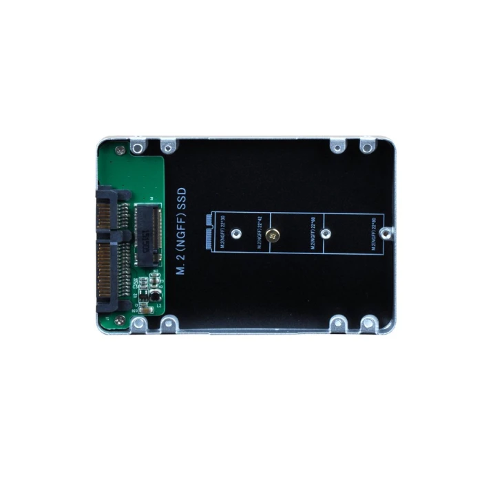 Makki кутия за ссд Caddy Convertor M.2 NGFF SSD to 2.5" SATA3, Aluminium - MAKKI-M2-NGFF-2.5