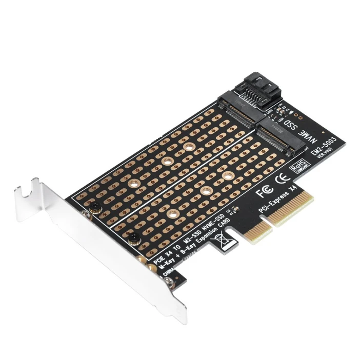 Makki Адаптер M2 SSD NVMe+SATA PCIe 3.0 4x