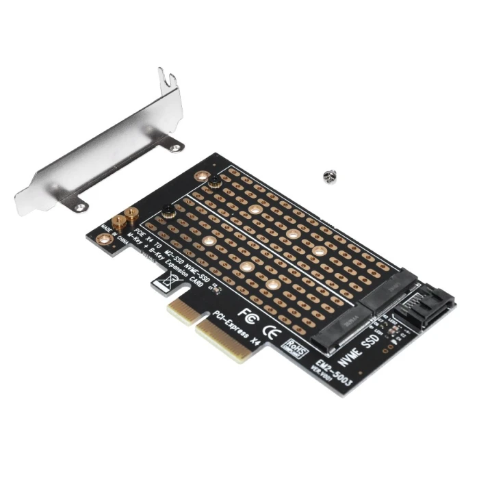Makki Адаптер M2 SSD NVMe+SATA PCIe 3.0 4x