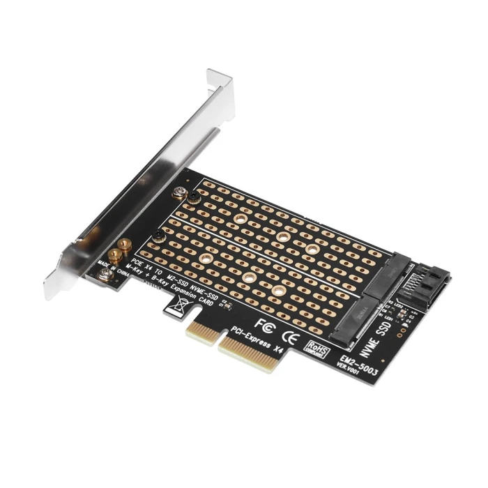 Makki Адаптер M2 SSD NVMe+SATA PCIe 3.0 4x