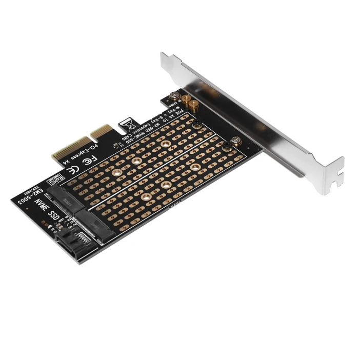 Makki Адаптер M2 SSD NVMe+SATA PCIe 3.0 4x