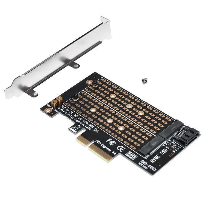 Makki Адаптер M2 SSD NVMe+SATA PCIe 3.0 4x