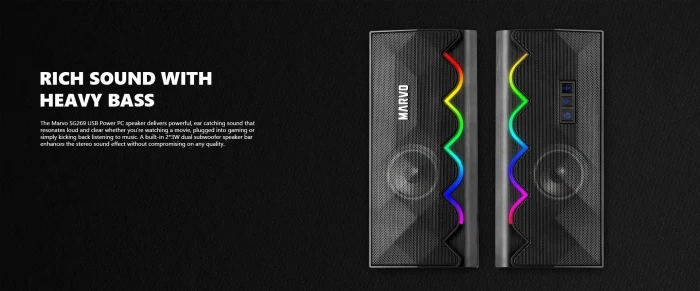 Marvo Тонколони Gaming Speakers 2.0 6W Bluetooth RGB - MARVO-SG-269