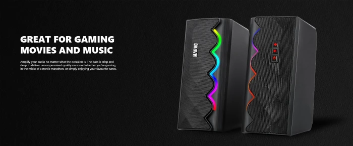 Marvo Тонколони Gaming Speakers 2.0 6W Bluetooth RGB - MARVO-SG-269