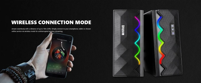 Marvo Тонколони Gaming Speakers 2.0 6W Bluetooth RGB - MARVO-SG-269