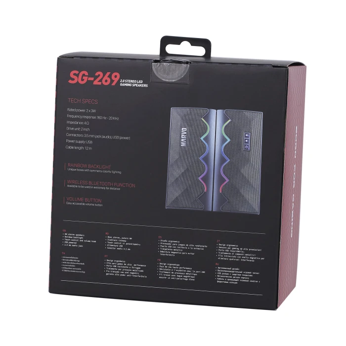 Marvo Тонколони Gaming Speakers 2.0 6W Bluetooth RGB - MARVO-SG-269
