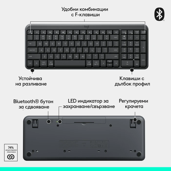 Logitech K250 Compact Combo - Bluetooth