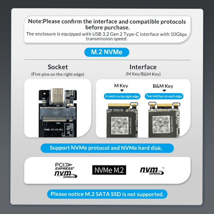 Orico M.2 NVMe - MM2C3-G2-GY
