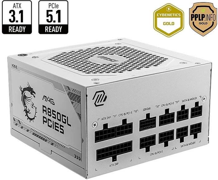 MSI MAG WHITE A850GL ATX3.1 Gold 850W