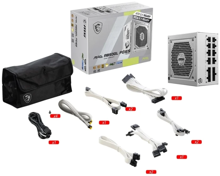 MSI MAG WHITE A850GL ATX3.1 Gold 850W