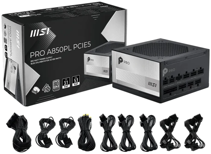 MSI PRO A850PL PCIE5 Platinum - 850W