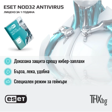 Антувирусен софтуер ESET NOD32 Antivirus, 12 месеца