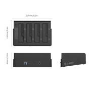 Orico докинг станция Storage - HDD/SSD Dock/Duplicator - 4x 2.5 and 3.5 inch USB3.0, black - 6648US3-C