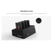 Orico докинг станция Storage - HDD/SSD Dock/Duplicator - 4x 2.5 and 3.5 inch USB3.0, black - 6648US3-C