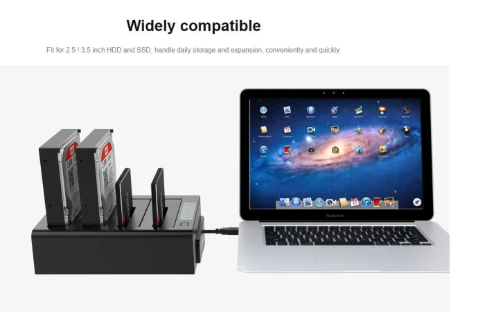 Orico докинг станция Storage - HDD/SSD Dock/Duplicator - 4x 2.5 and 3.5 inch USB3.0, black - 6648US3-C