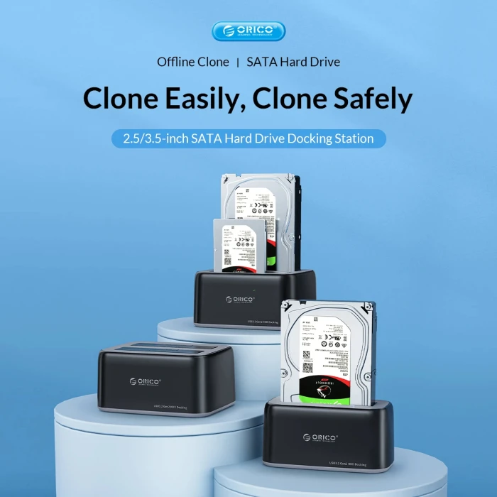 Orico Dock 2 x HDD/SSD 2.5"/3.5" USB-C/A