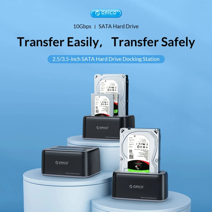 Orico Dock 2 x HDD/SSD 2.5"/3.5" USB-C/A