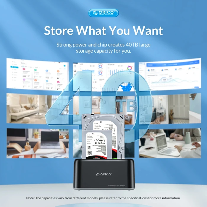 Orico Dock 2 x HDD/SSD 2.5"/3.5" USB-C/A