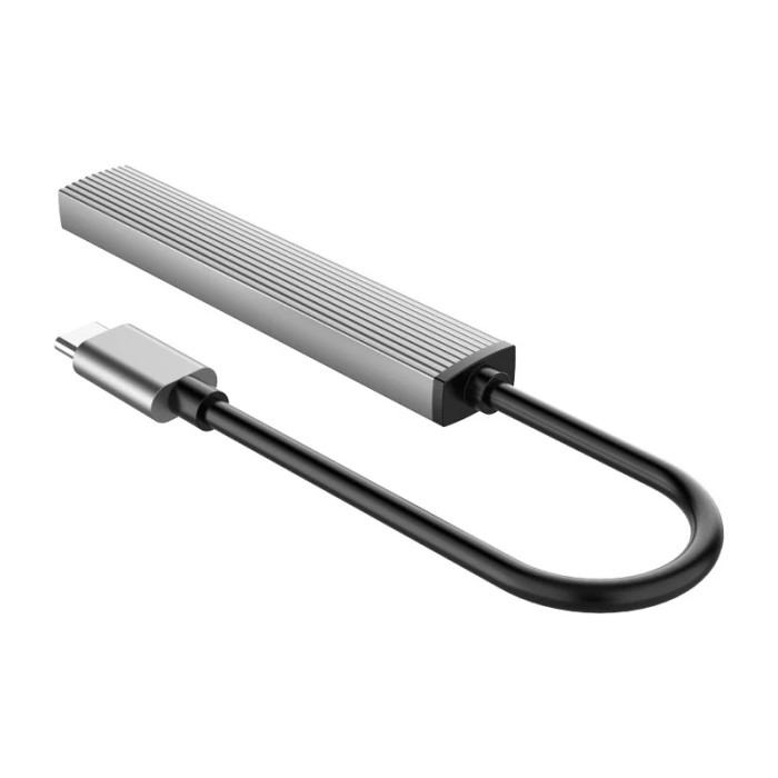 Orico хъб USB3.0/2.0 HUB 3 port + card reader TYPE C, Aluminum - AH-12F-GY