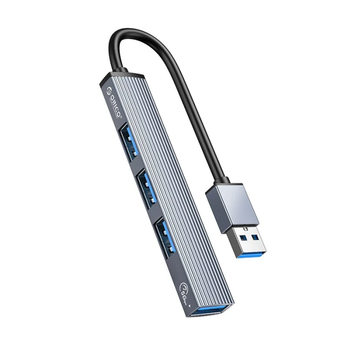 Orico хъб USB3.0/2.0 HUB 4 port, Aluminum - AH-A13-GY