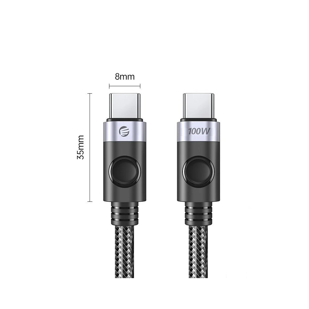 Orico кабел Cable USB C-to-C PD 100W Charging 0.5m Black - C2CZ-BK-05