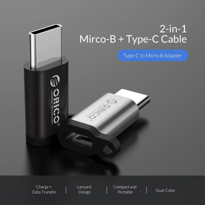 Orico преходник Adapter OTG -  USB Micro B to Type-C - CBT-MT01-SV