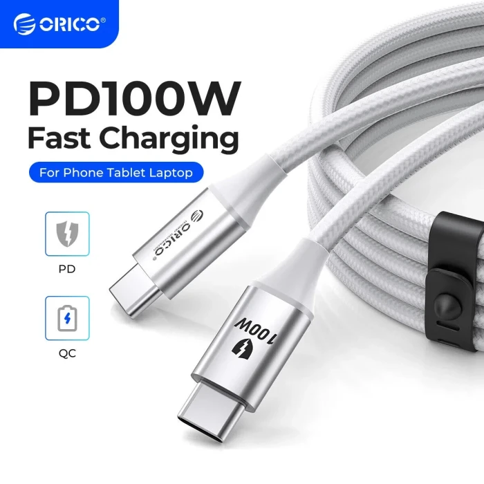 Orico кабел USB C-to-C PD 100W Charging 1.0m Black