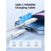 Orico кабел USB C-to-C PD 100W Charging 1.0m White