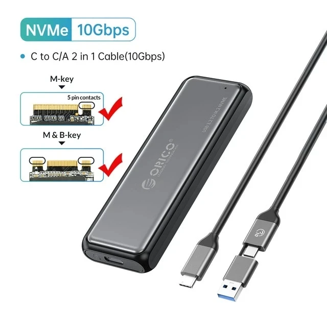 Orico външна кутия за диск M.2 NVMe/SATA M/B key