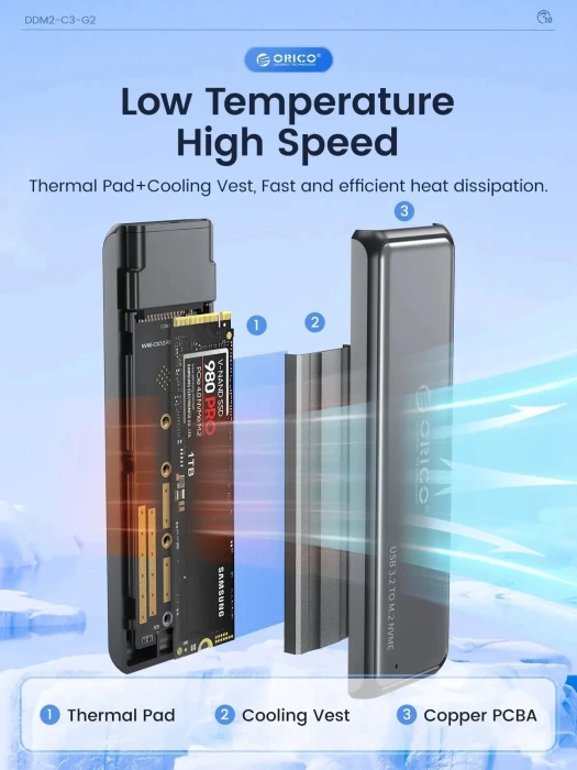 Orico външна кутия за диск M.2 NVMe/SATA M/B key