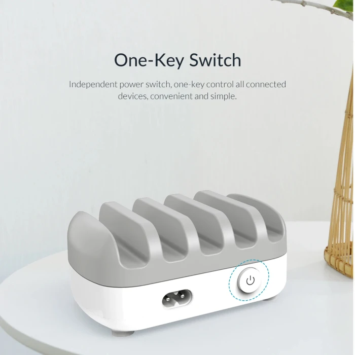 Orico Charger Station 220V - 5 x USB 40W White - DUK-5P-EU-WH