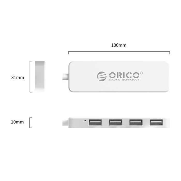 Orico хъб USB2.0 HUB 4 port White - FL01-WH