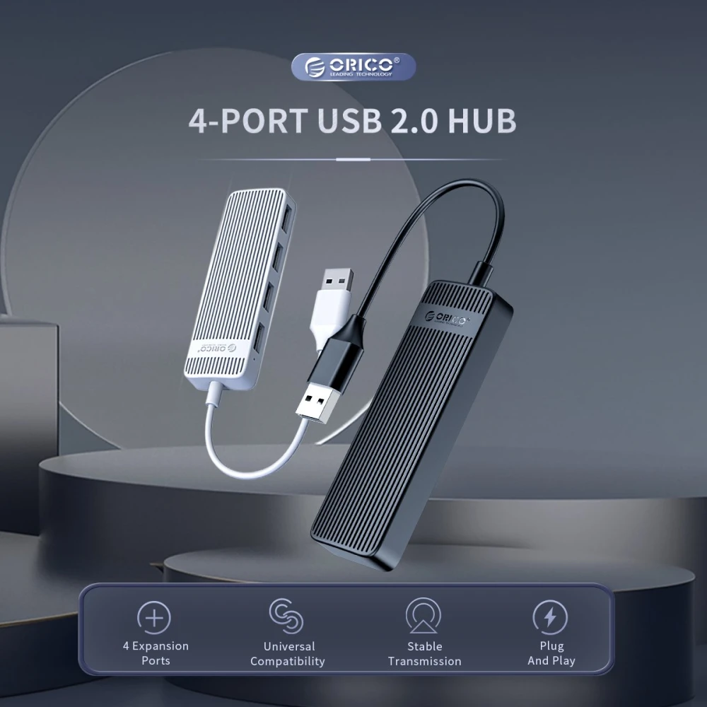 Orico хъб USB2.0 HUB 4 port Black - FL02-BK